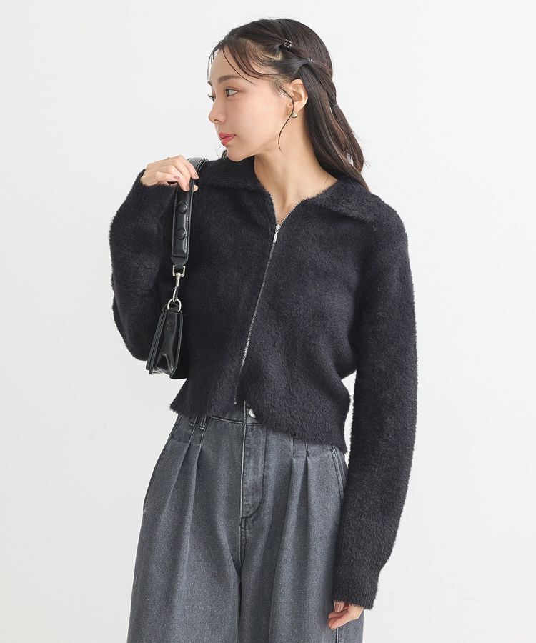 earth music&ecology「シャギージップカーディガン」|カーディガン|