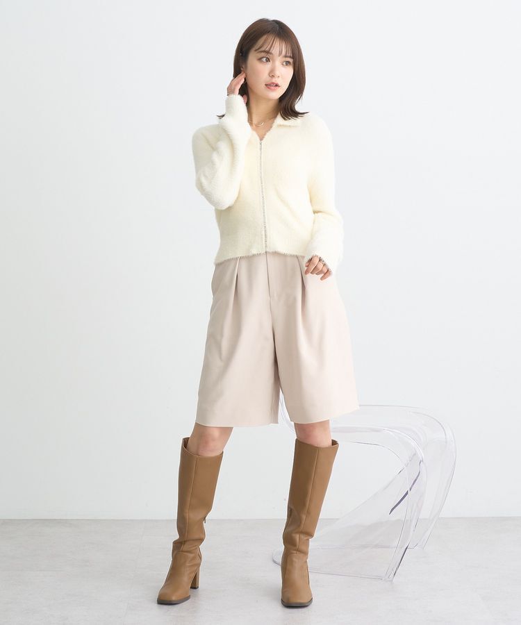 earth music&ecology「シャギージップカーディガン」|カーディガン|