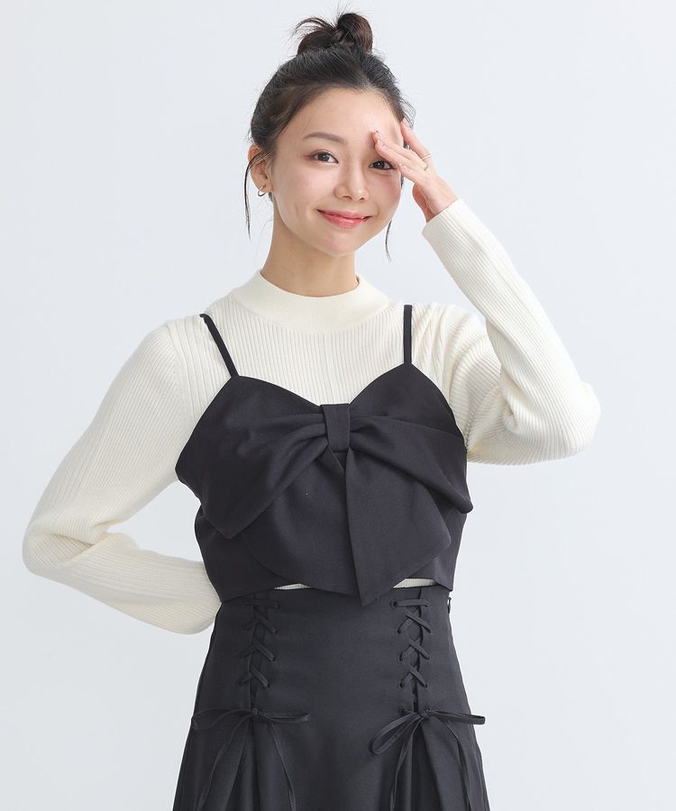 earth music&ecology「リボンドレープビスチェ」|ベスト・ジレ|