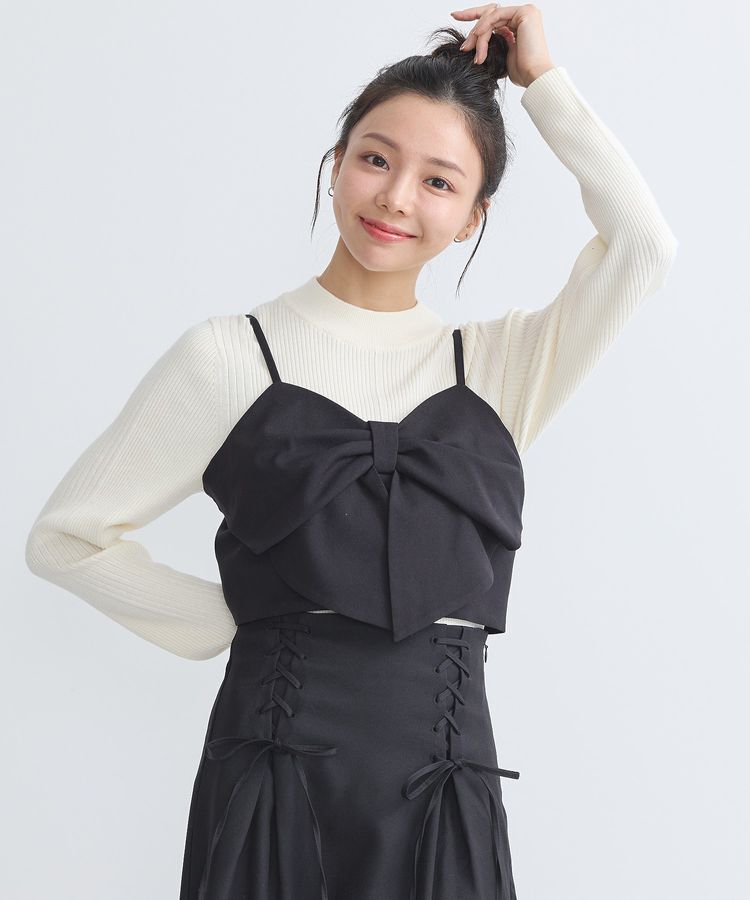 earth music&ecology「リボンドレープビスチェ」|ベスト・ジレ|