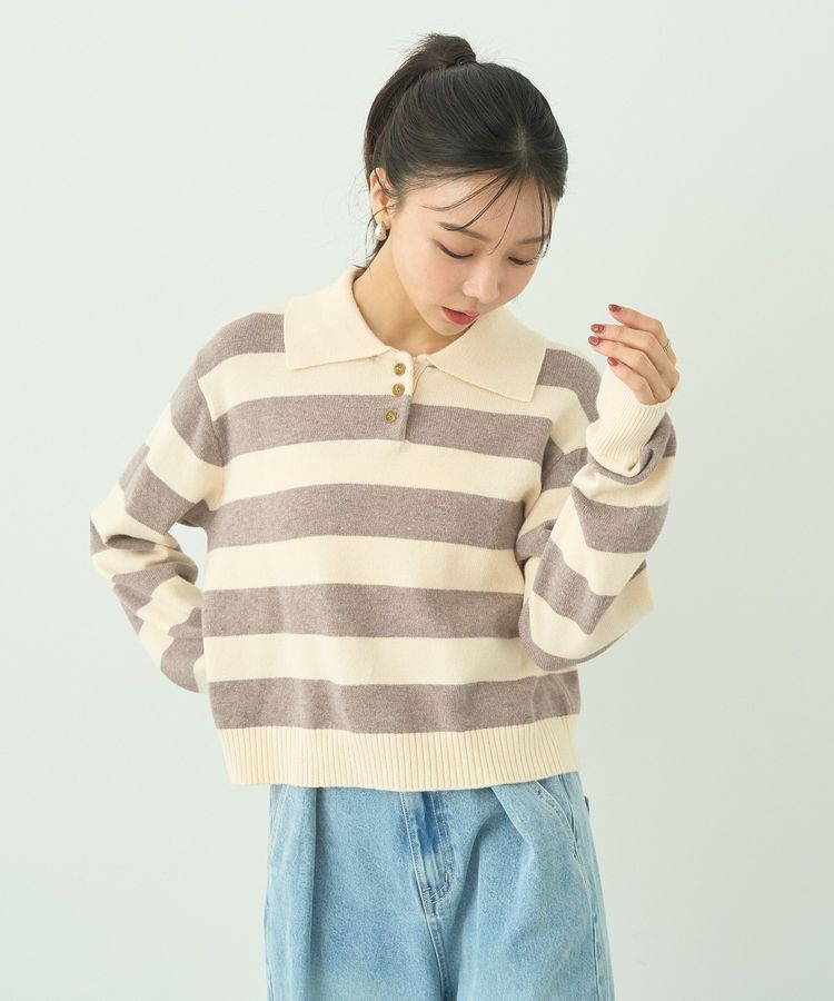 earth music&ecology「ラガーニット」|ニット・セーター|