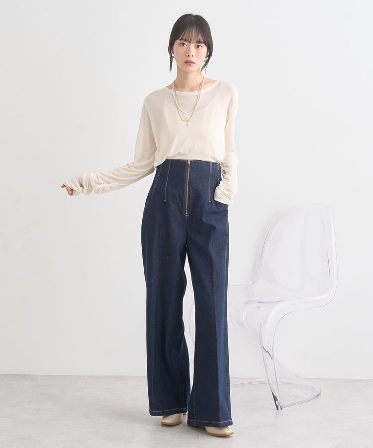 earth music&ecology「シャーリングスリーブシアープルオーバー」|Tシャツ・カットソー|