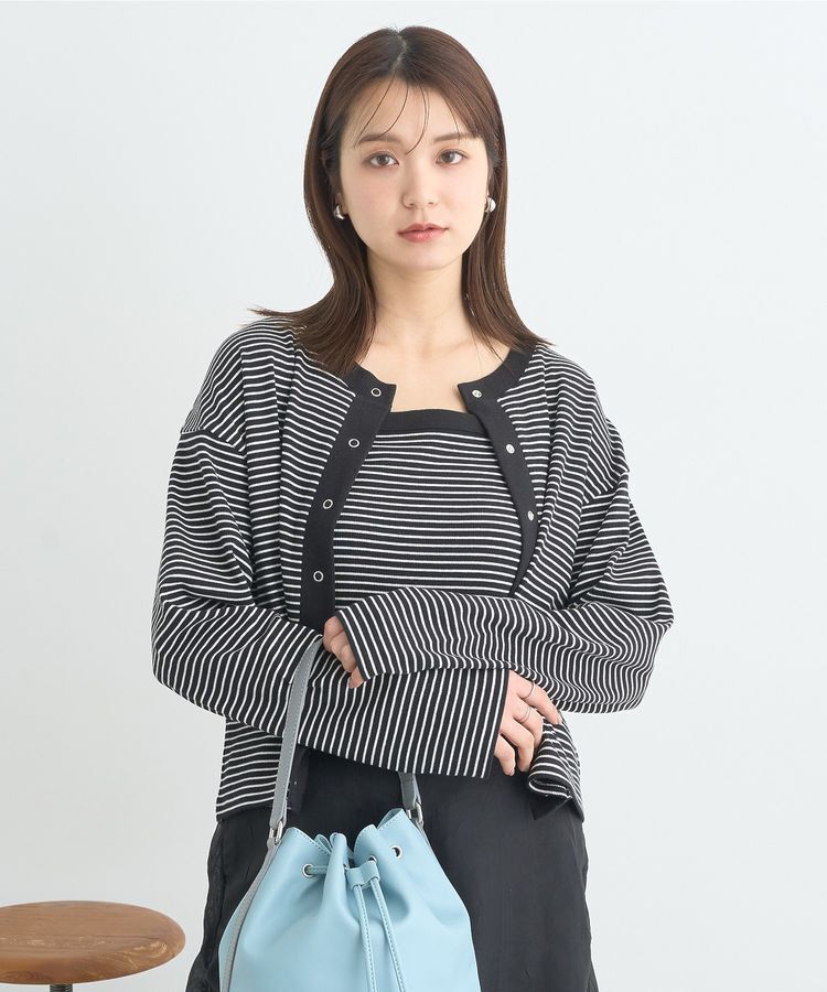 earth music&ecology「SET2点リブアンサンブル」|カーディガン|