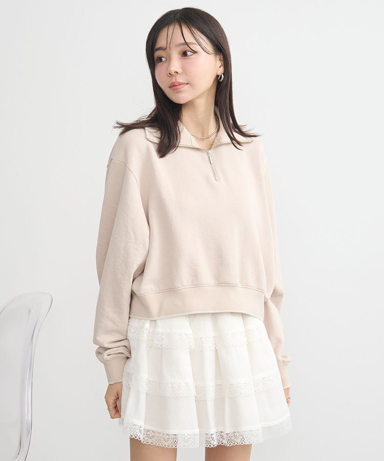 earth music&ecology「ハーフジップラインプルオーバー」|スウェット・ジャージ|