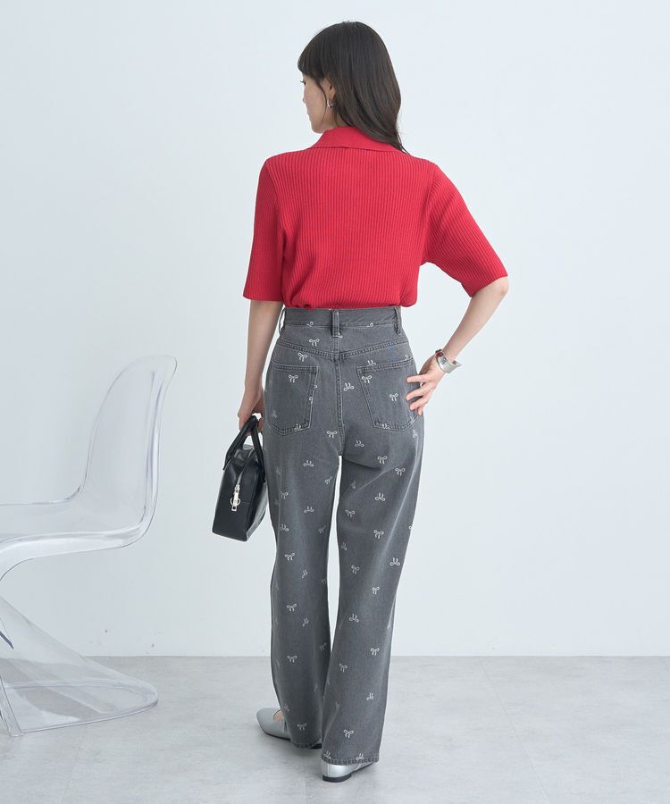 earth music&ecology「半袖ポロニットプルオーバー」|ニット・セーター|