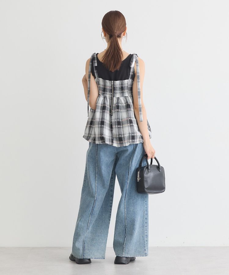 earth music&ecology「チェックパターンバルーンキャミビスチェ」|ベスト・ジレ|