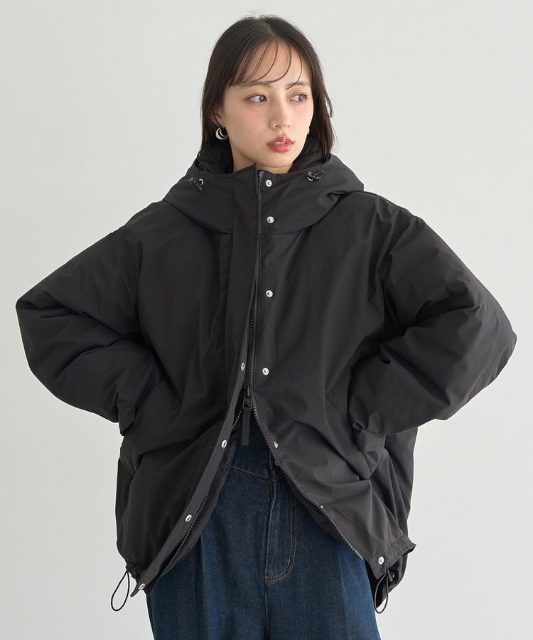 earth music&ecology「フーデットパファーコート」|ブルゾン・スタジャン|