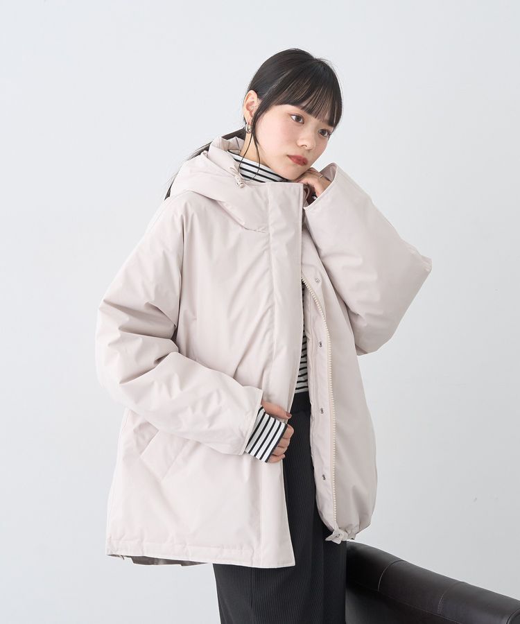 earth music&ecology「フーデットパファーコート」|ブルゾン・スタジャン|