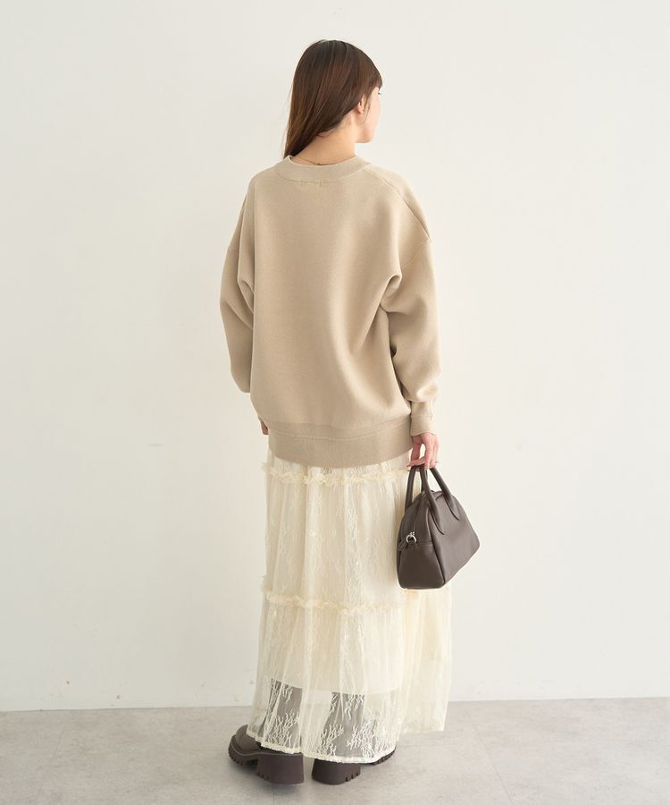 earth music&ecology「レースフリルティアードスカート」|フレア|