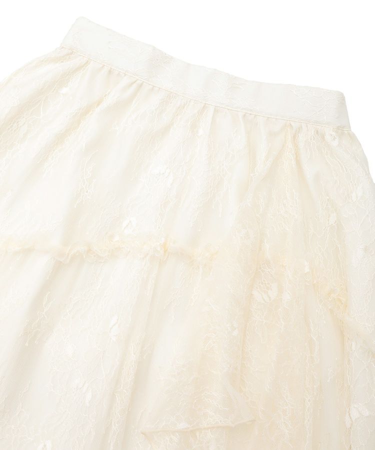 earth music&ecology「レースフリルティアードスカート」|フレア|