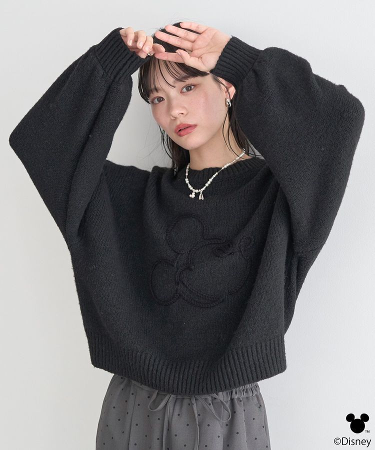 earth music&ecology「Disney/ミッキーコード刺繍ニットプルオーバー」|ニット・セーター|