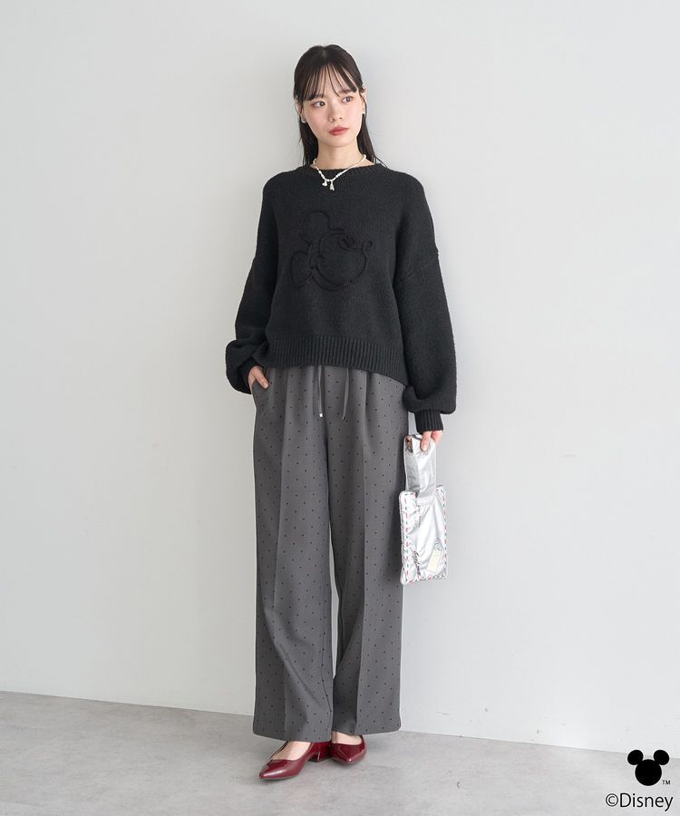 earth music&ecology「Disney/ミッキーコード刺繍ニットプルオーバー」|ニット・セーター|