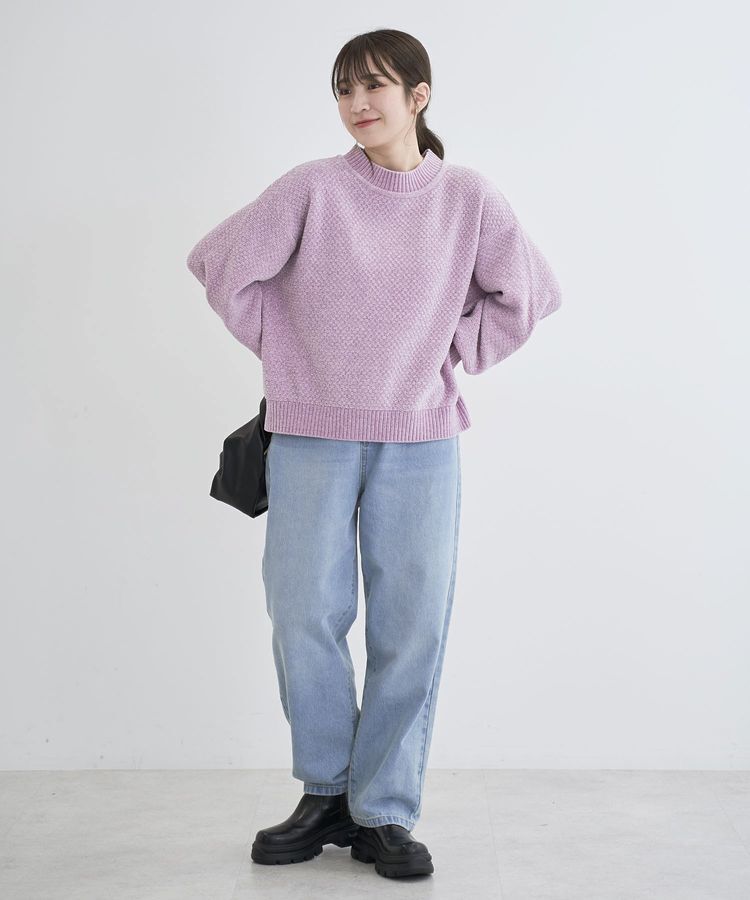 Green Parks「ベロアモールモックネックニットプルオーバー」|ニット・セーター|