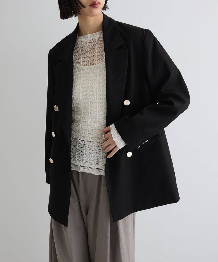 AnriettMusee「ダブルテーラードジャケット」|テーラードジャケット|Black