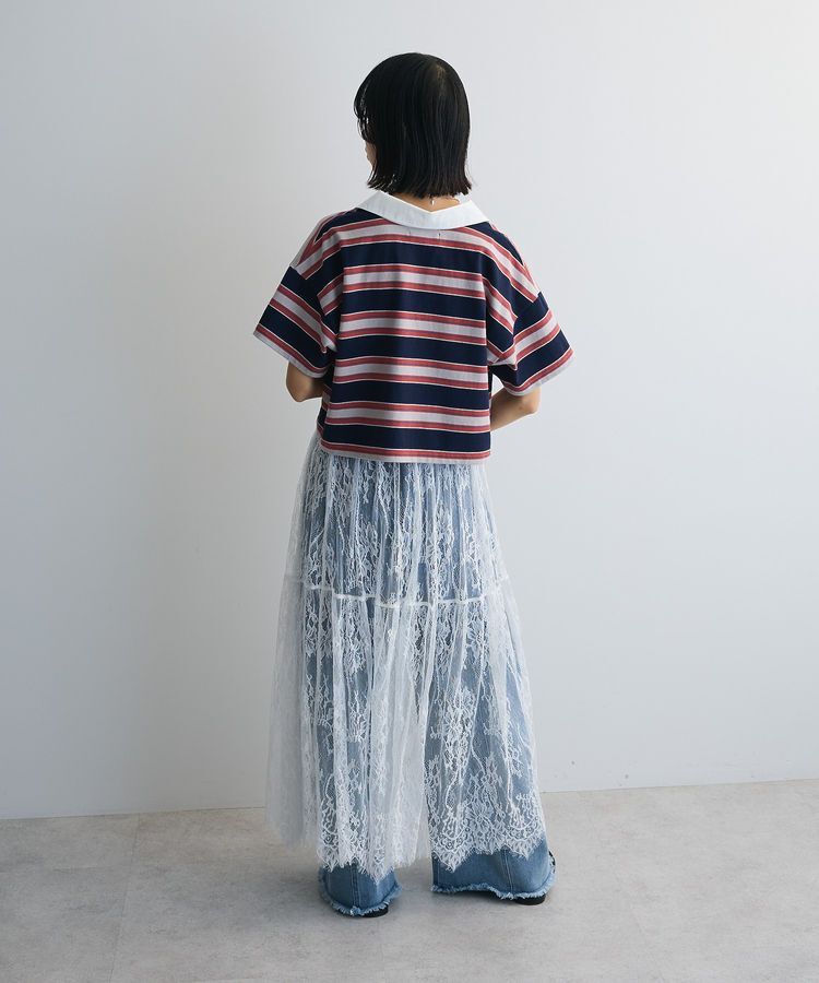 AnriettMusee「エムブレム刺繍ショートボーダーカットソー」|Tシャツ・カットソー|