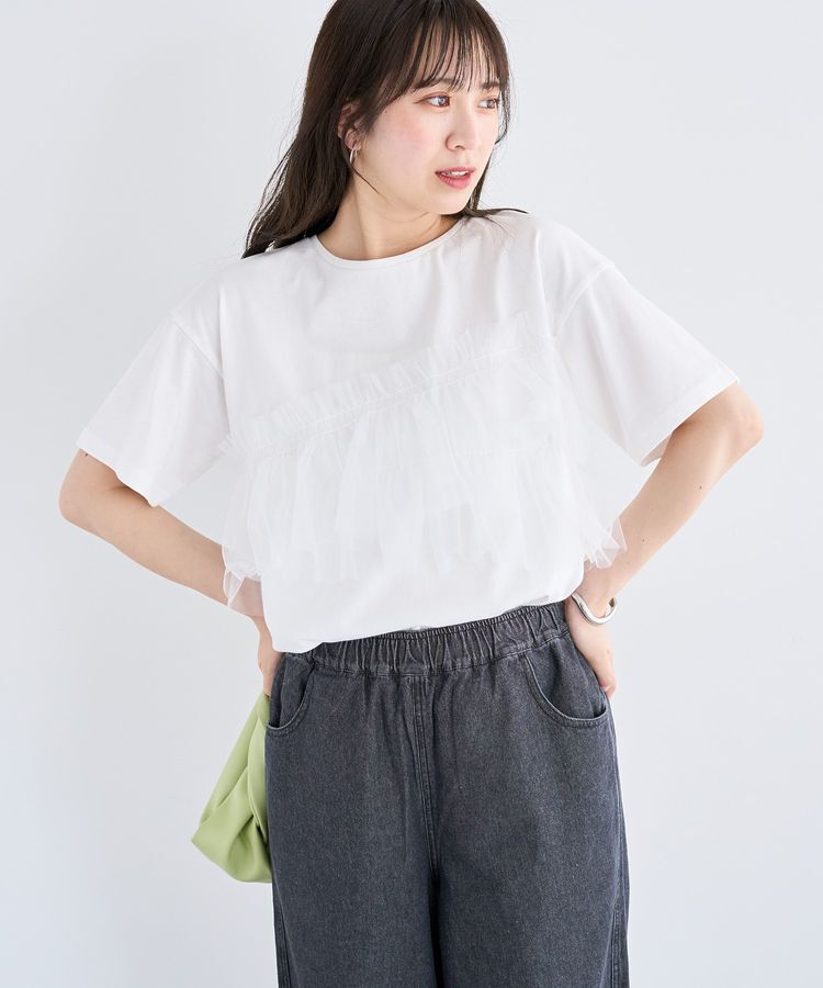Green Parks「・ELENCARE DUE チュールフリルレイヤーTEE」|Tシャツ・カットソー|