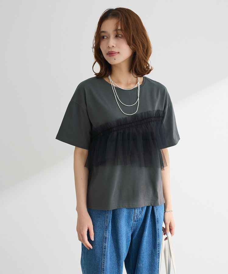 Green Parks「・ELENCARE DUE チュールフリルレイヤーTEE」|Tシャツ・カットソー|