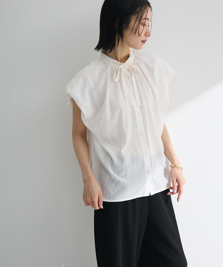 Green Parks「・ELENCARE DUE ボウタイフレンチブラウス」|シャツ・ブラウス|Off White