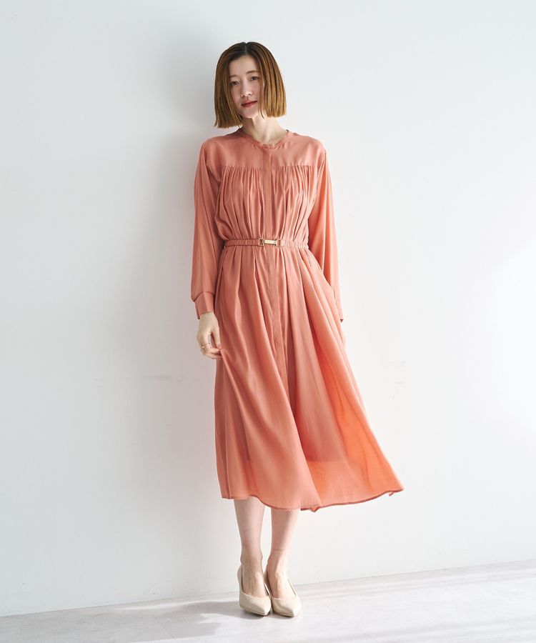 YECCA VECCA「ベルト付きギャザーワンピース」|ワンピース|