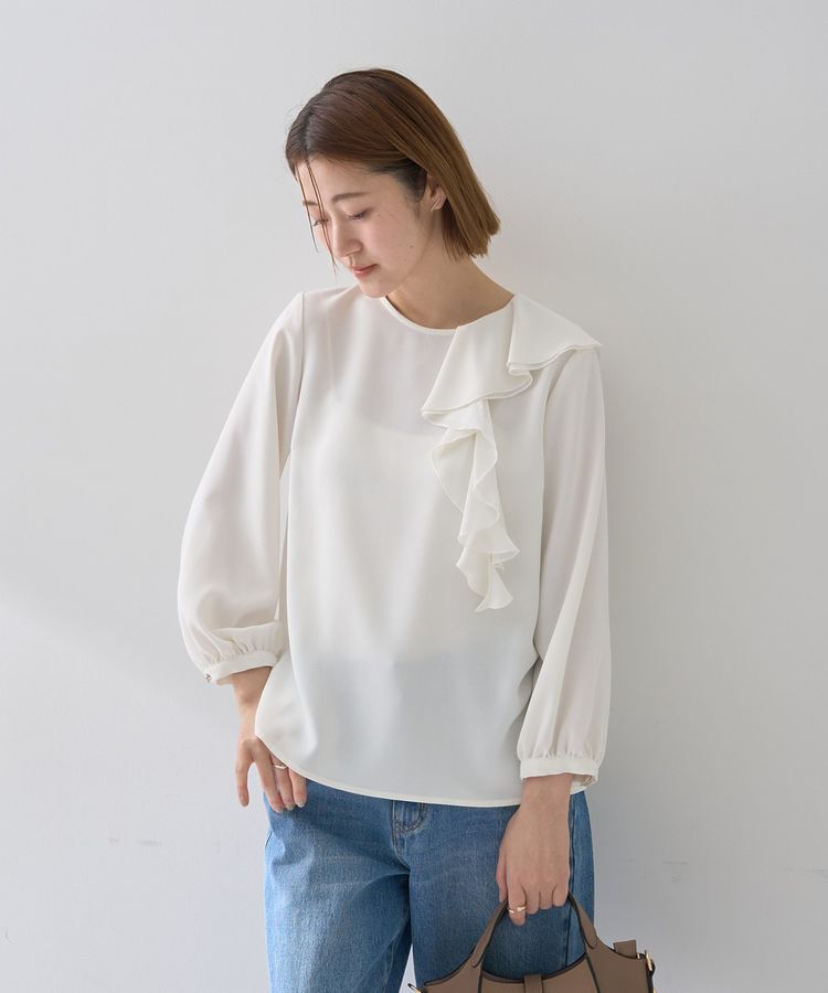 YECCA VECCA「アシメラッフルブラウス」|シャツ・ブラウス|