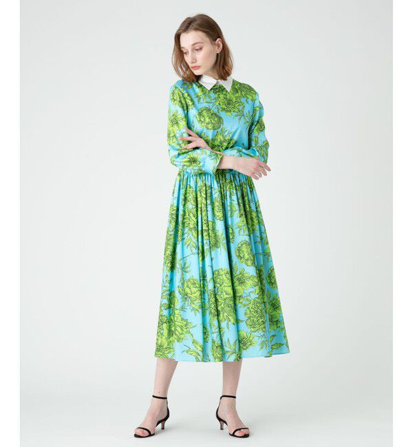 LOULOU WILLOUGHBY「【LOULOU WILLOUGHBY】RATTIフラワープリント衿付きワンピース」|ワンピース|