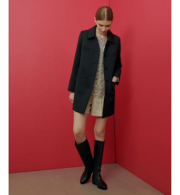 LOULOU WILLOUGHBY「【LOULOU WILLOUGHBY】トリプルクロスステンカラーコート」|ダッフルコート|ブラック