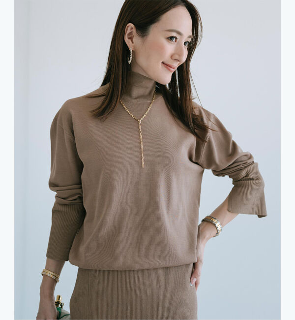 ur's「【星玲奈さんコラボアイテム】ハイネックドロップショルダーオーバーサイズニット」|ニット・セーター|