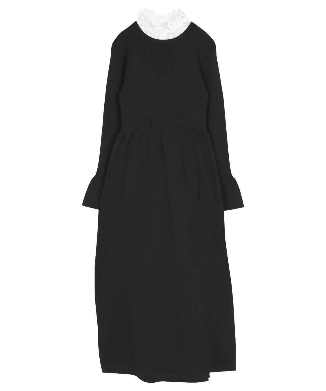 titivate「襟付きボリュームスカートニットワンピース」|ワンピース|