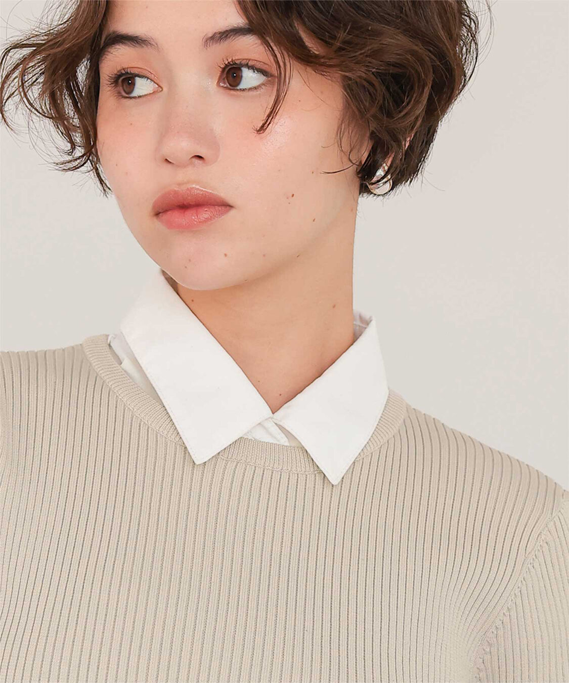 titivate「襟付きボリュームスカートニットワンピース」|ワンピース|