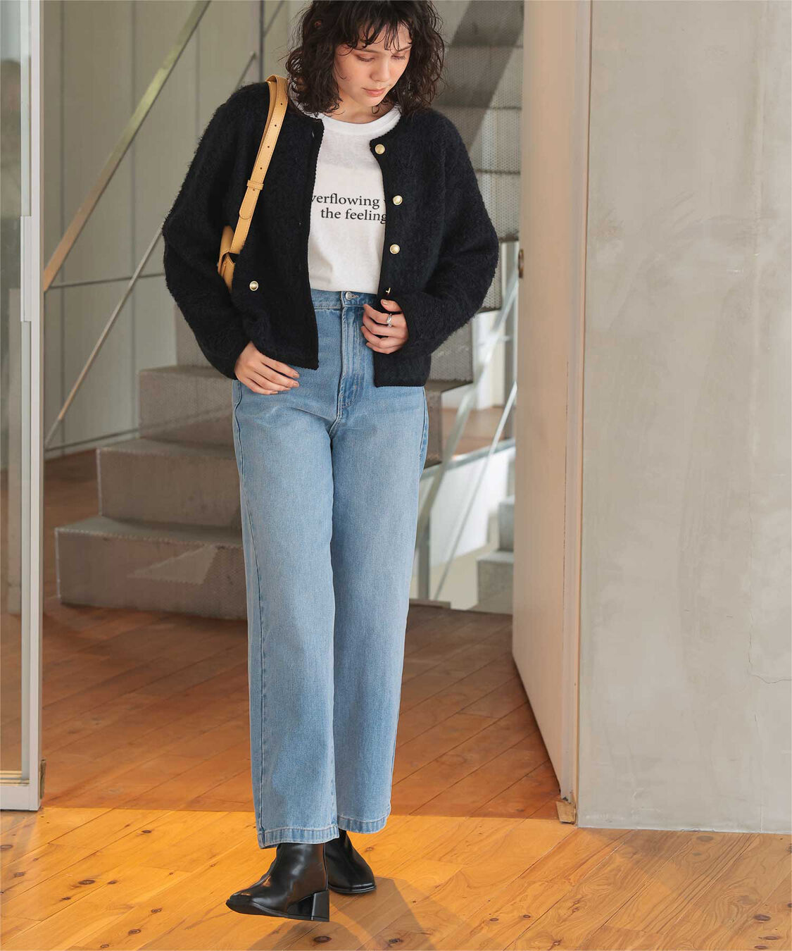 titivate「プチループゴールド釦ニットカーディガン」|ニット・セーター|