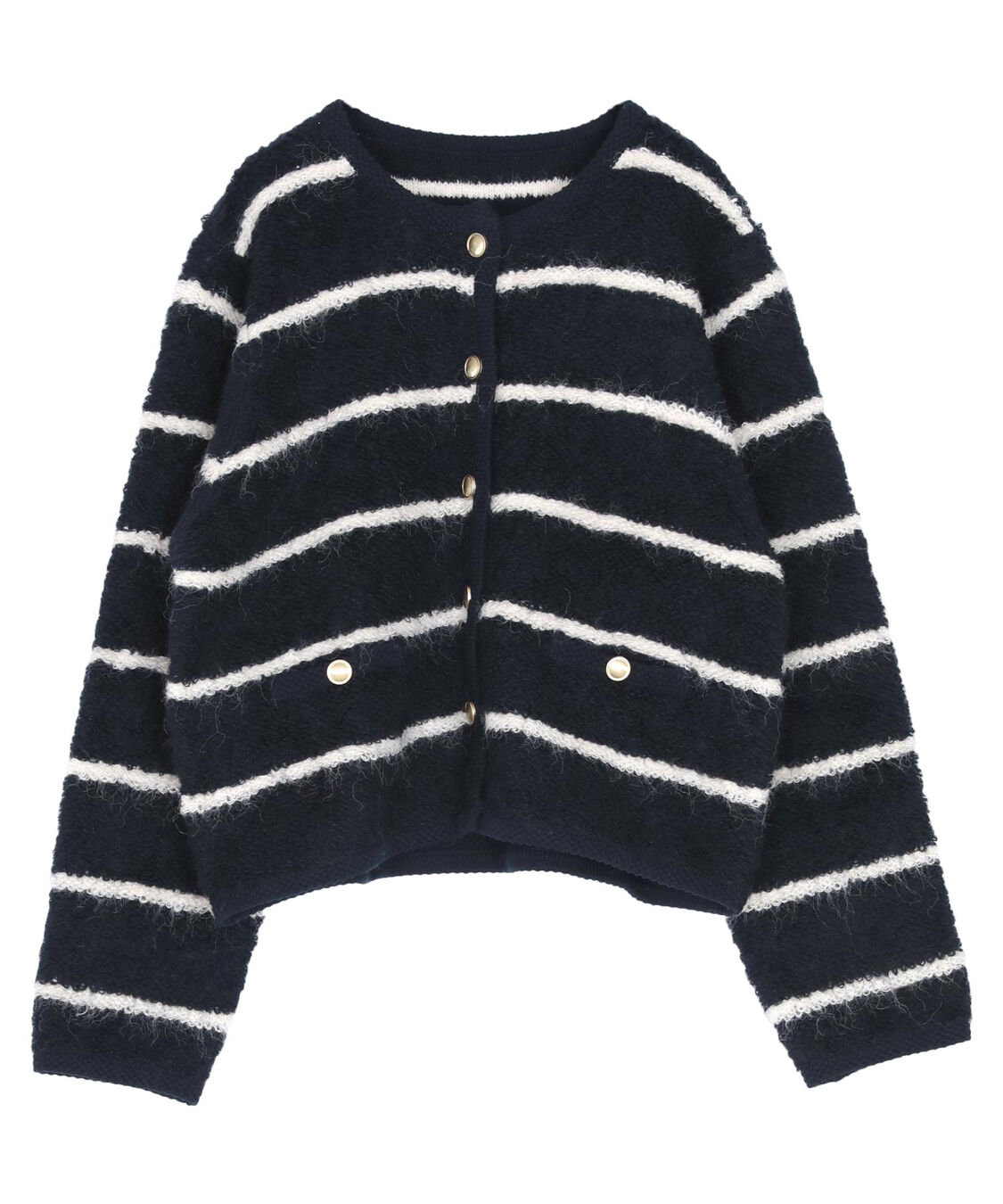 titivate「プチループゴールド釦ニットカーディガン」|ニット・セーター|