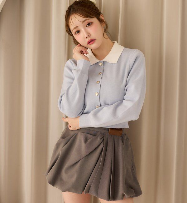  「【サイズ展開あり】バルーンミニスカート／パッチつき」|スカート|