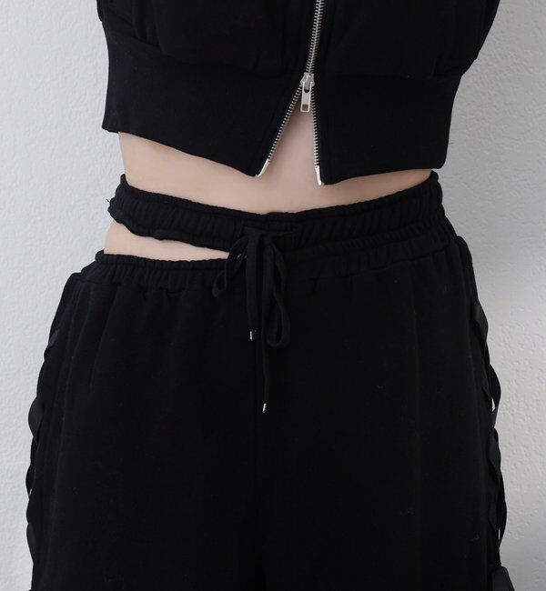  「【セットアップ可能】サイドカットレースアップスウェットパンツ」|その他|