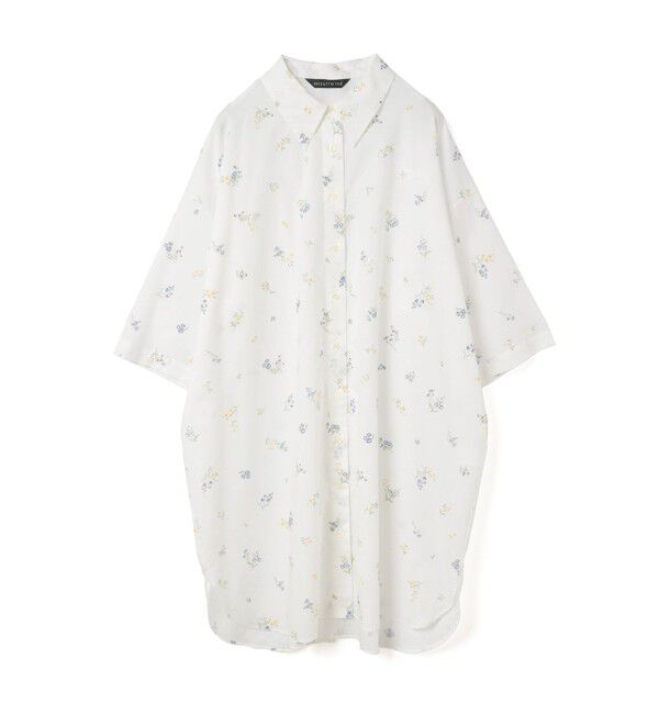 mizuiro ind「mizuiro ind スモールフラワープリントシャツワンピース」|ワンピース|