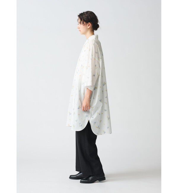 mizuiro ind「mizuiro ind スモールフラワープリントシャツワンピース」|ワンピース|