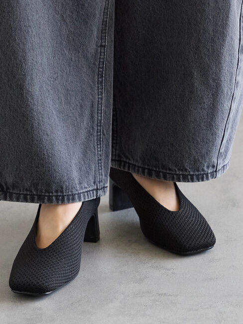 Te chichi「ニットメッシュシューズ」|ショートブーツ|ブラック