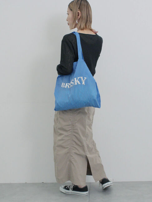 Samansa Mos2 blue「シャーリングスカート」|スカート|