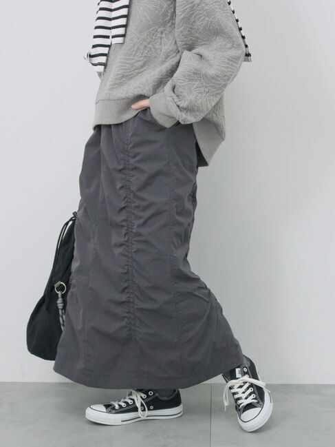 Samansa Mos2 blue「シャーリングスカート」|スカート|