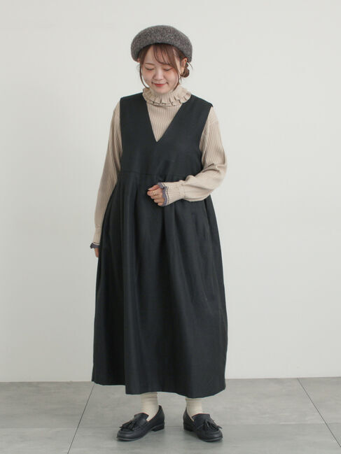Samansa Mos2「◎ジャンパースカート」|ワンピース|ブラック