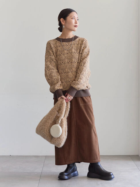 Samansa Mos2 blue「コーデュロイスカート」|スカート|