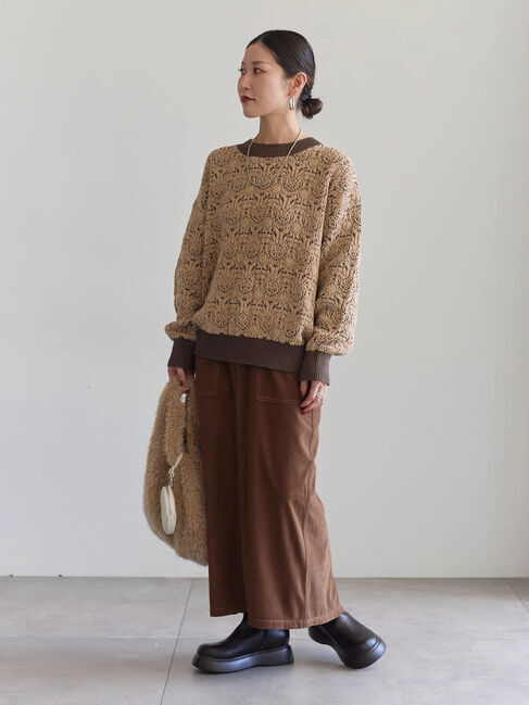 Samansa Mos2 blue「コーデュロイスカート」|スカート|