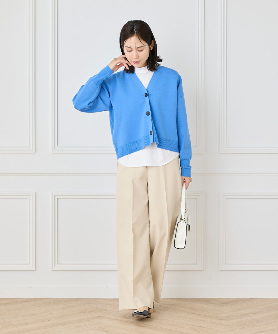 INED「《大きいサイズ》スムースカーディガン」|カーディガン|