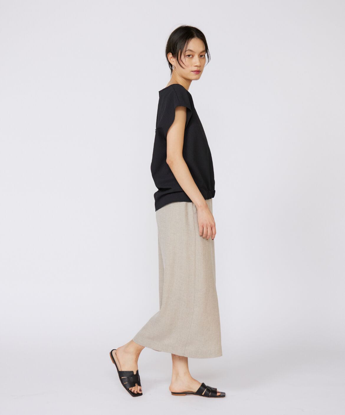 INED「《大きいサイズ》フレンチスリーブトップス」|シャツ・ブラウス|