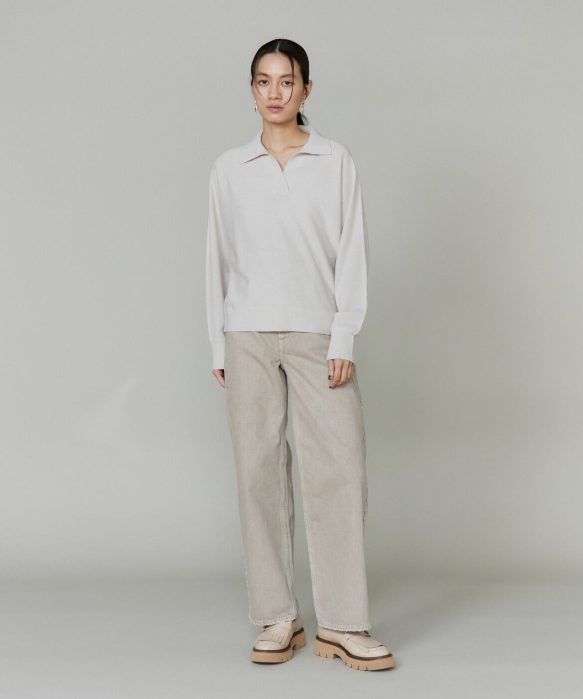 INED「ポロ衿ドルマンニット　」|ニット・セーター|