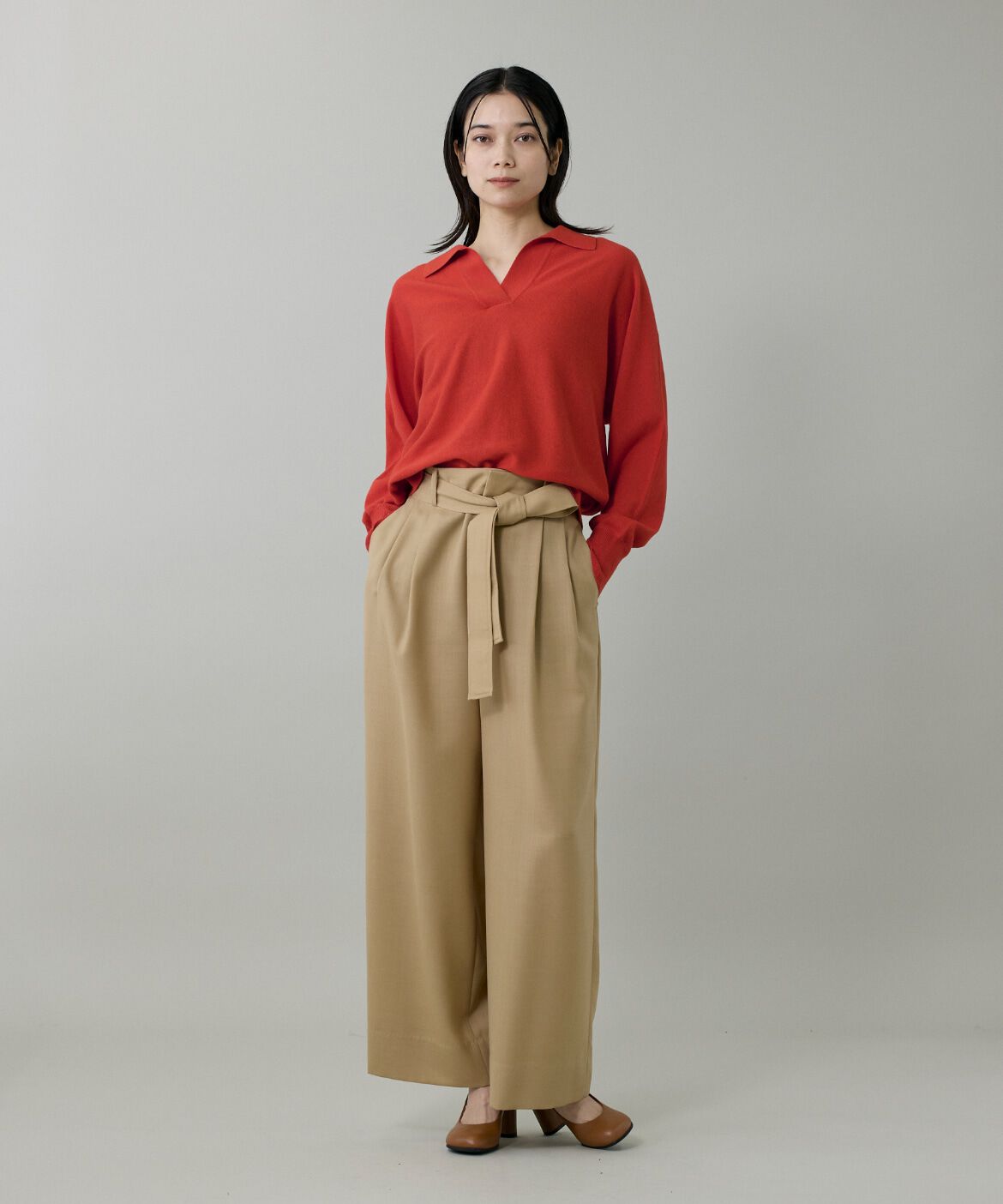 INED「ポロ衿ドルマンニット　」|ニット・セーター|