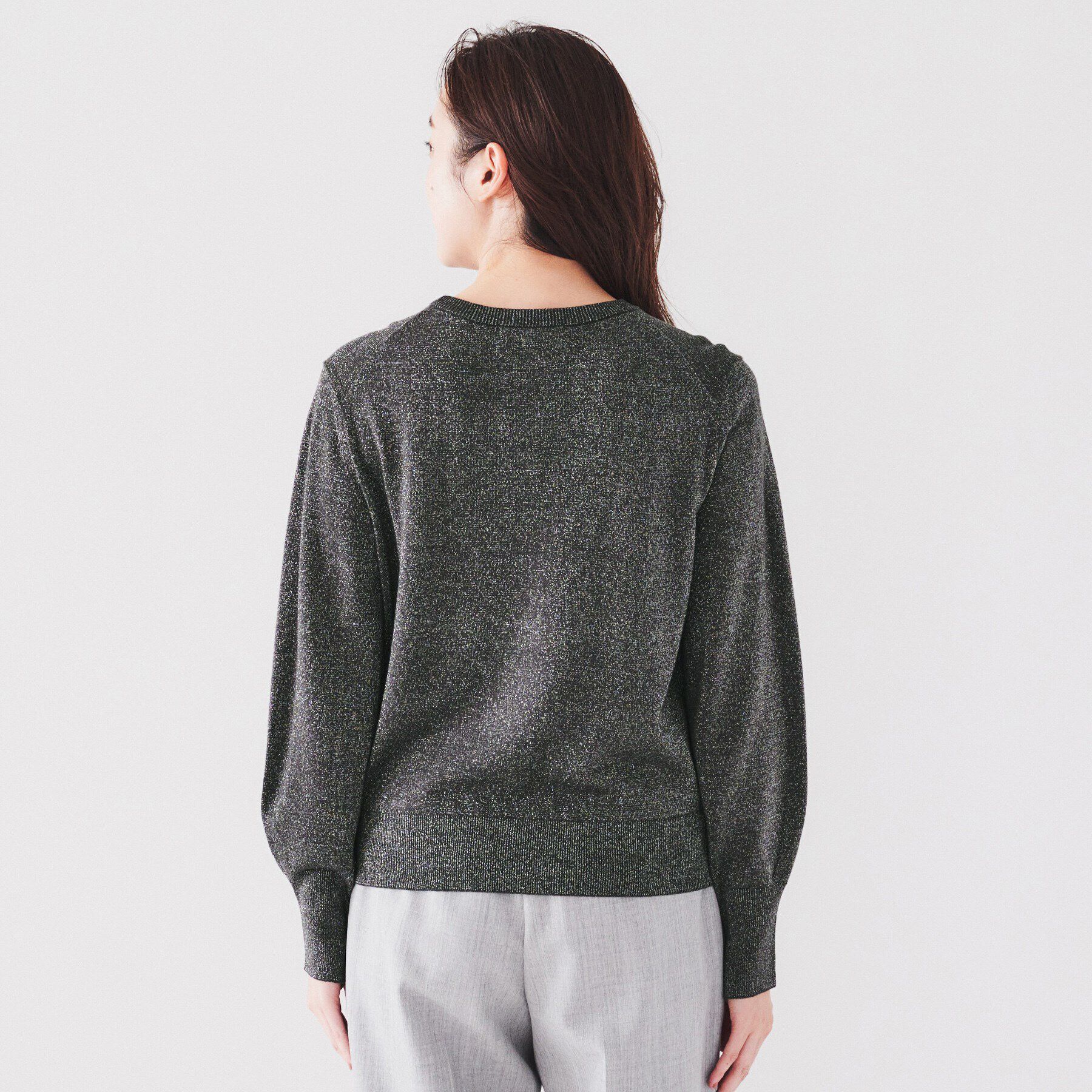 UNTITLED「【ラメ感/薄手/すっきり丈】ウールアクリル混 ラメプルオーバーニット」|ニット・セーター|