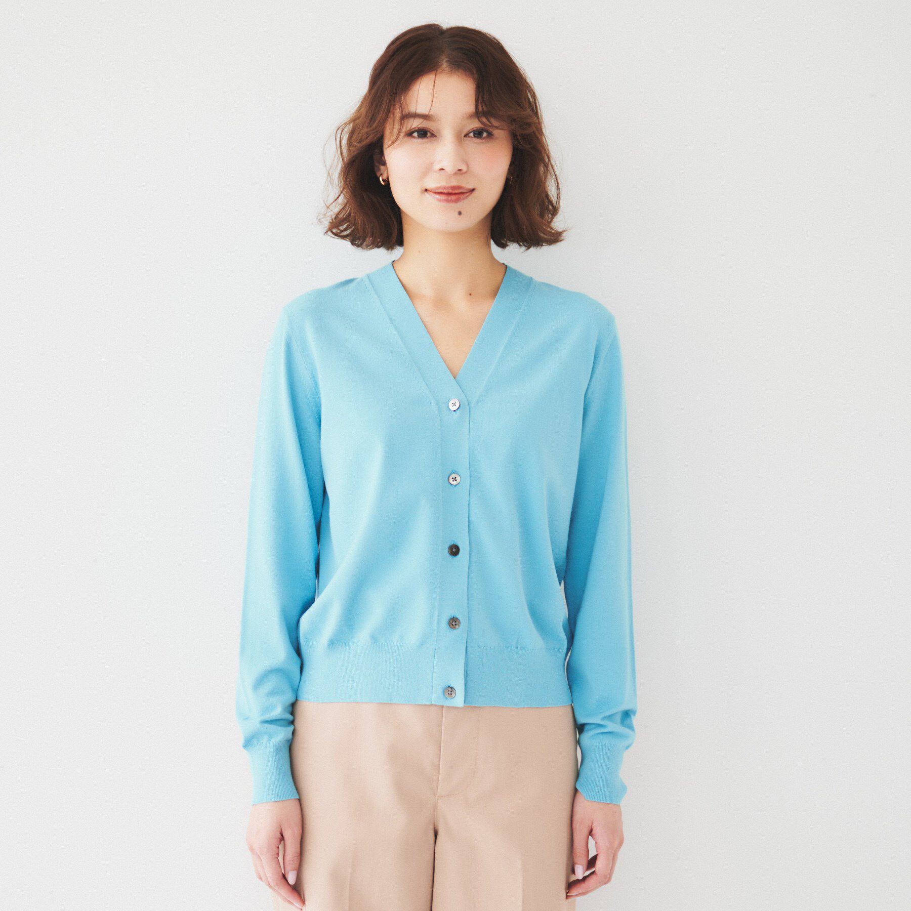 UNTITLED「【アンサンブル可能】配色Vネックカーディガン」|カーディガン|