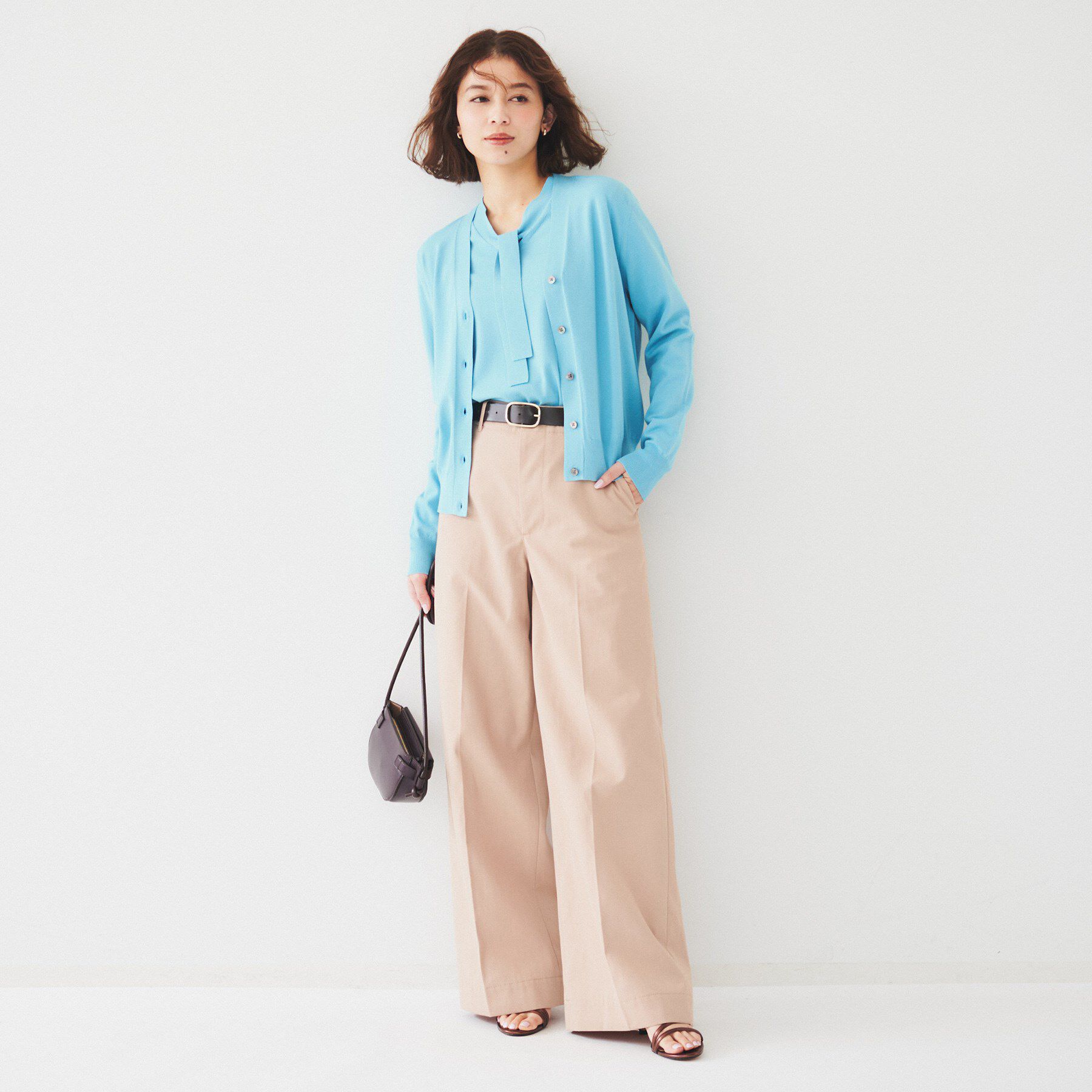 UNTITLED「【アンサンブル可能】配色Vネックカーディガン」|カーディガン|