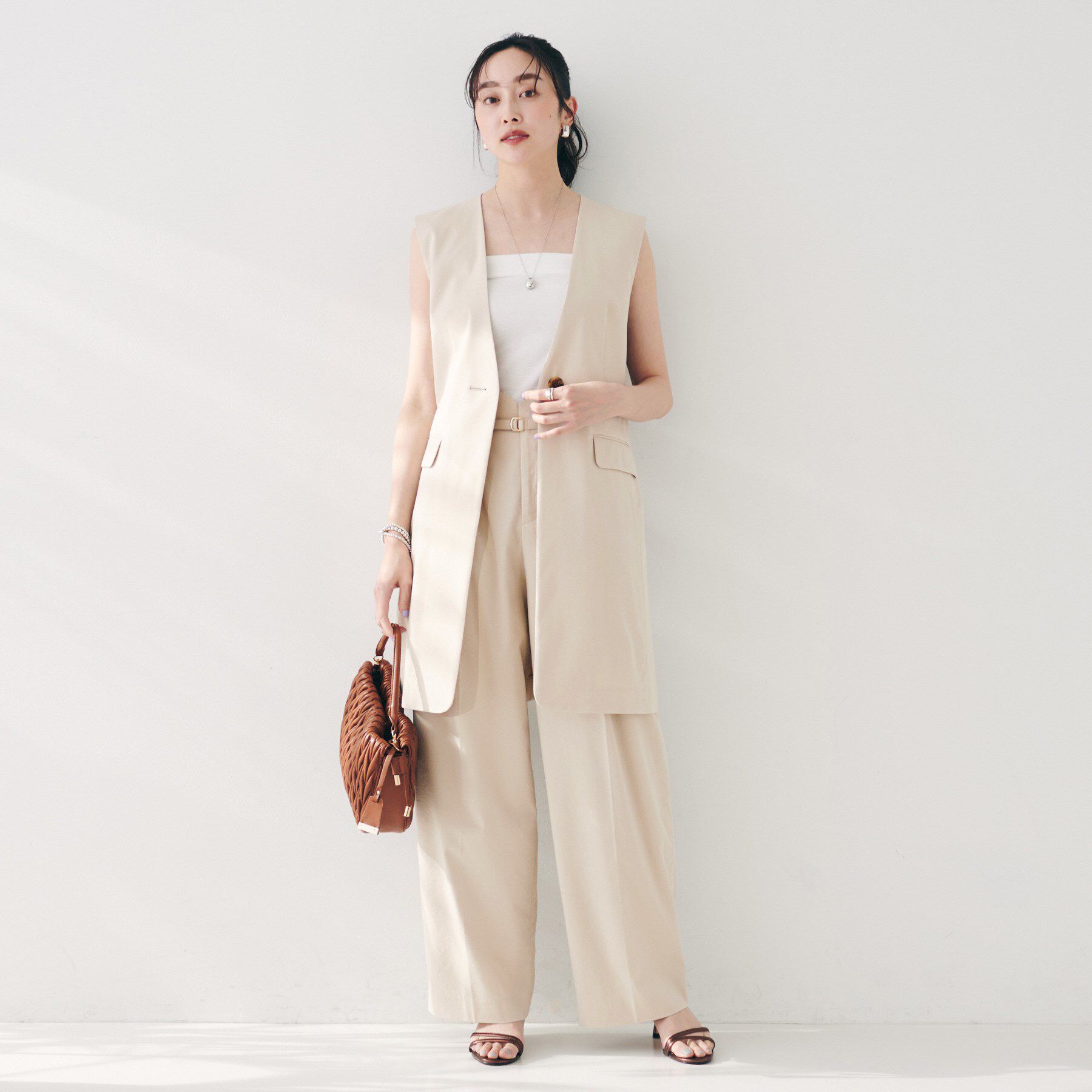 UNTITLED「【セットアップ可能／オンオフ】ラミー混カラーレスジレ」|ベスト・ジレ|