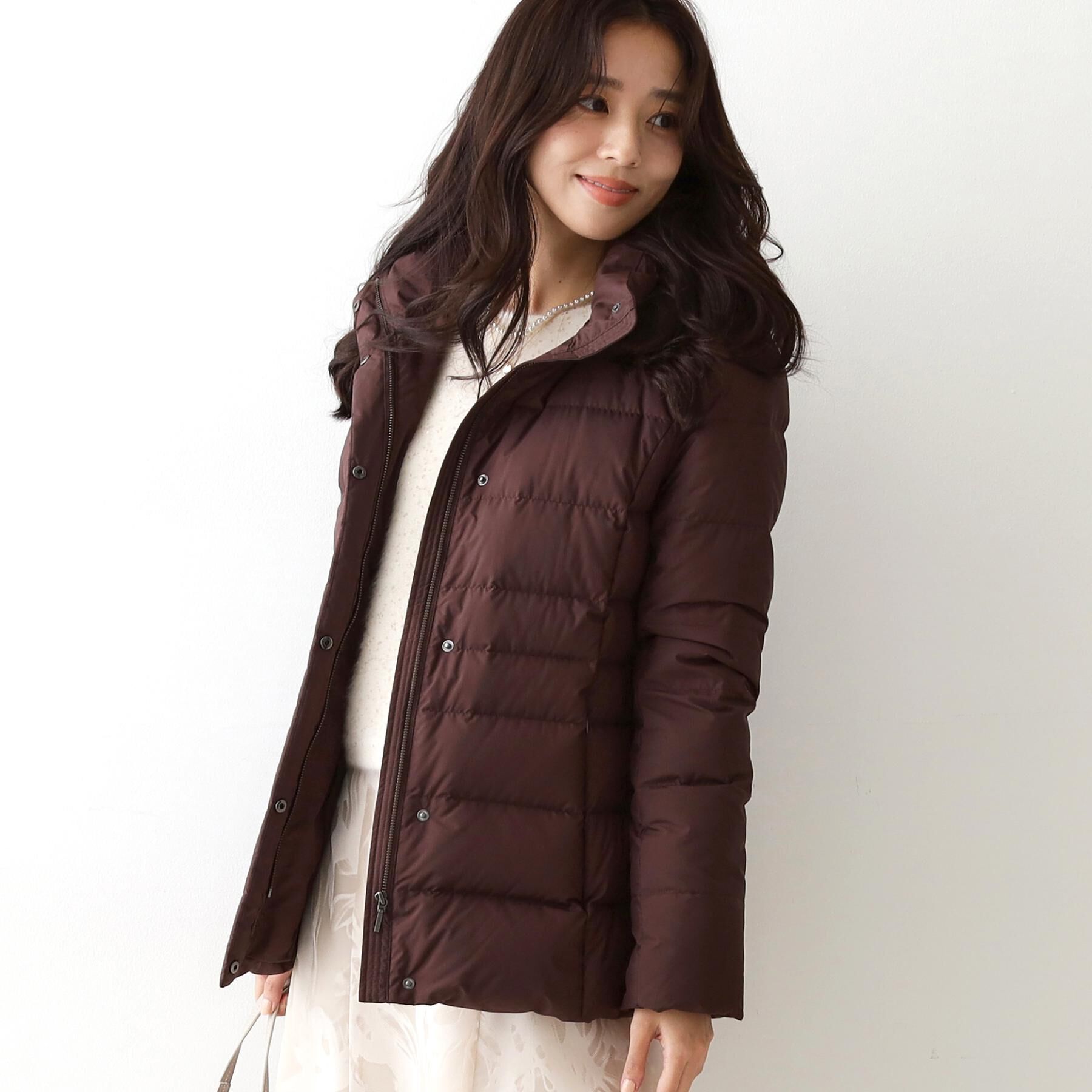 COUP DE CHANCE「【フランス産ホワイトダックダウン／FP800保温性◎／抗菌防臭／手洗い可】ミドル丈ダウンコート」|ダウン|